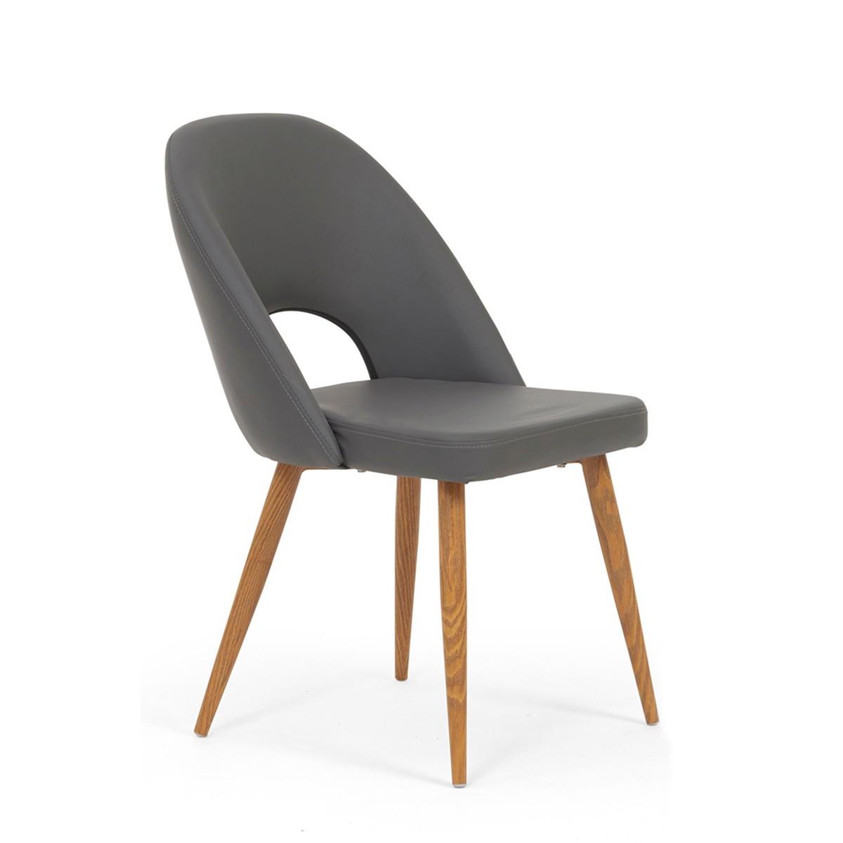 Halifax Grey Faux Leather Dining Chairs - Grey – image 3