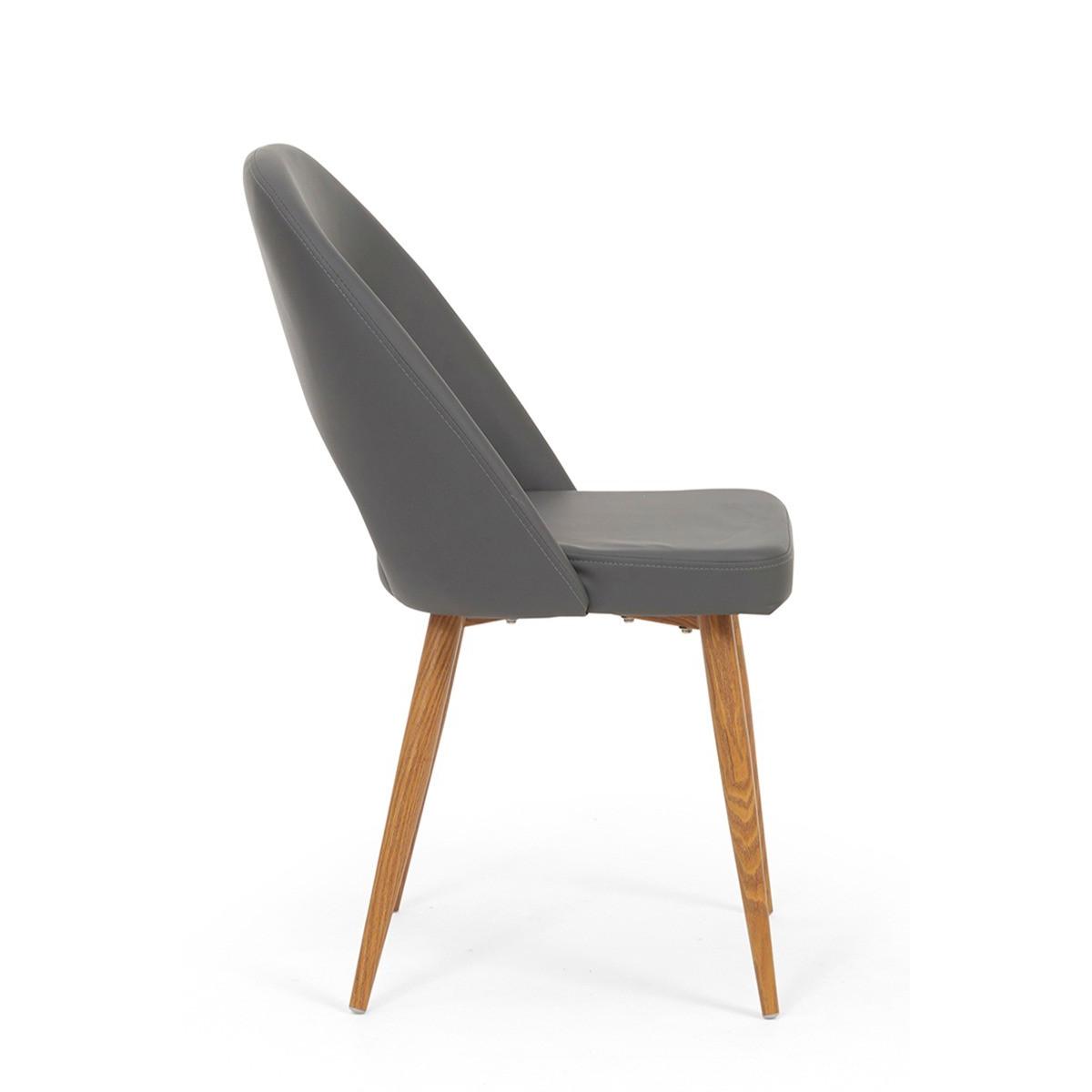 Halifax Grey Faux Leather Dining Chairs - Grey – image 5