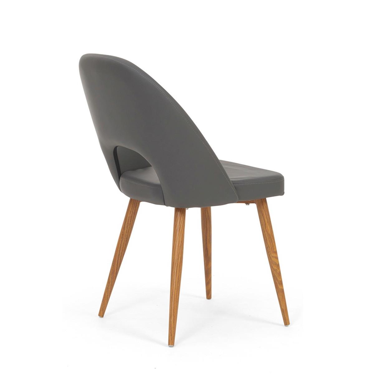 Halifax Grey Faux Leather Dining Chairs - Grey – image 7
