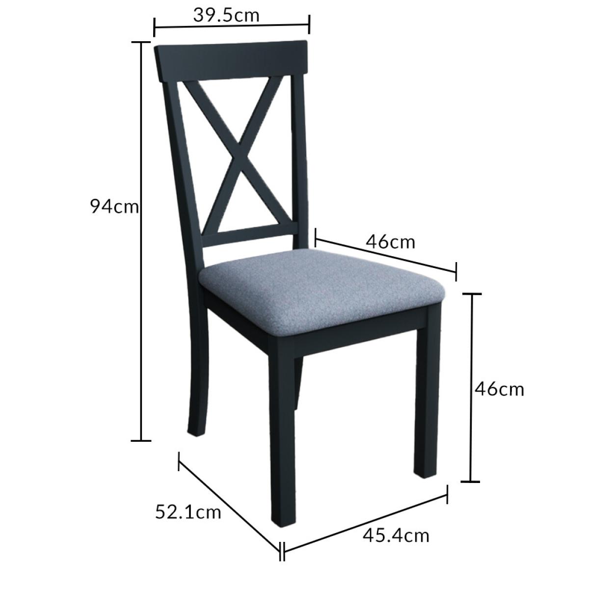 Hertford Dark Blue Dining Chairs with Sky Blue Fabric Seat Pad – image 11