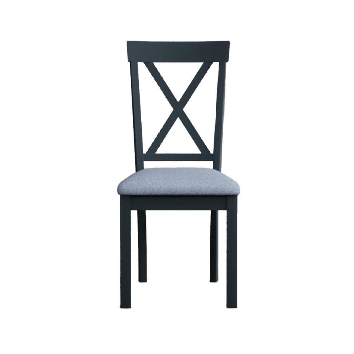 Hertford Dark Blue Dining Chairs with Sky Blue Fabric Seat Pad – image 5