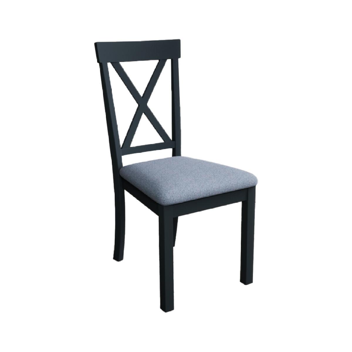 Hertford Dark Blue Dining Chairs with Sky Blue Fabric Seat Pad – image 6
