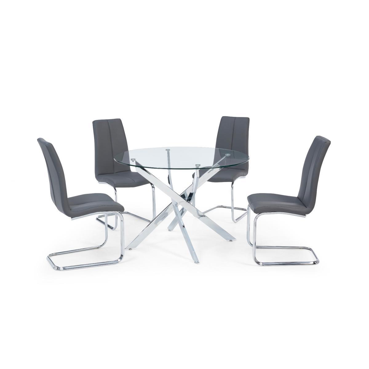 Denver 120cm Glass Dining Table with Lorin Chairs - White, 4 Chairs – image 7