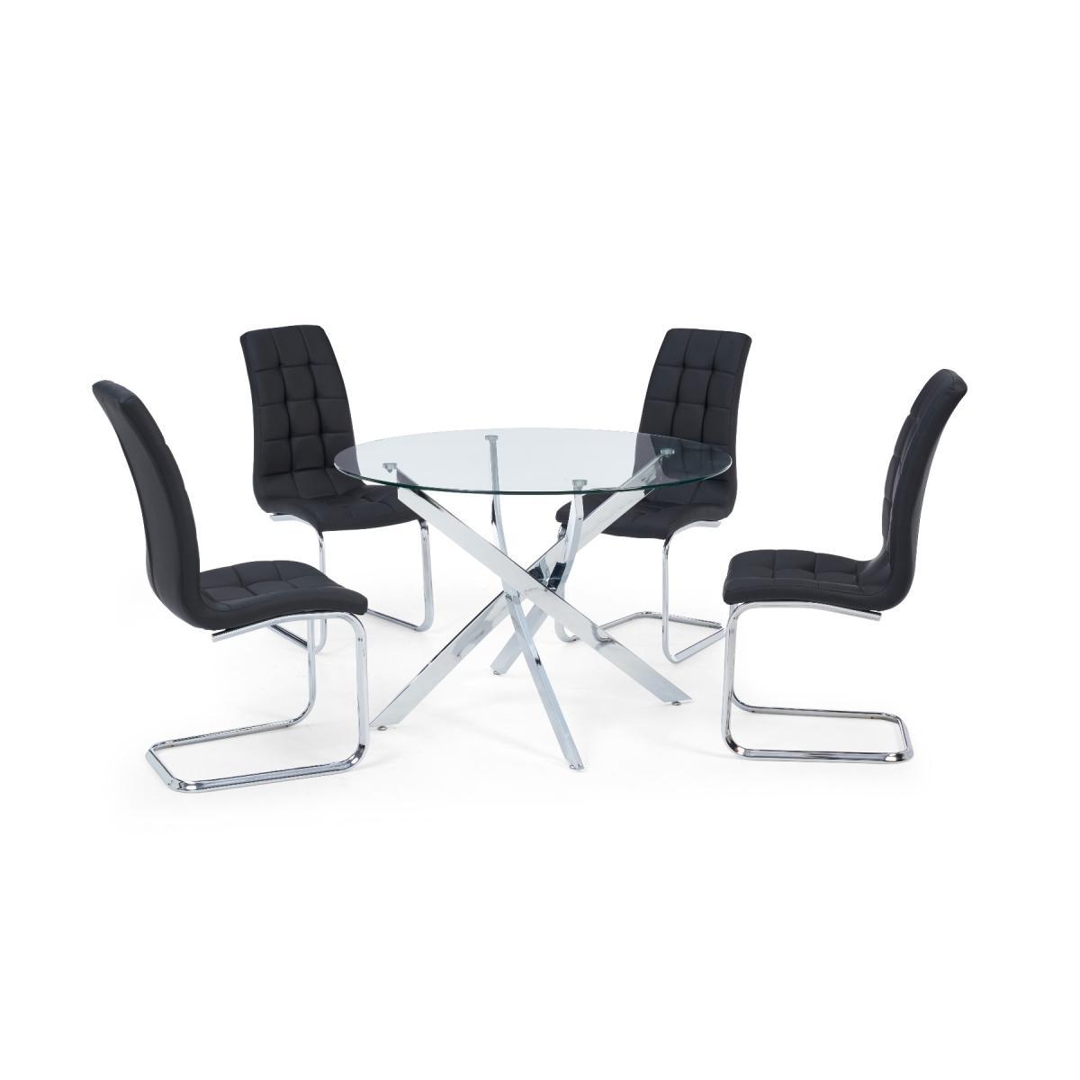 Denver 120cm Glass Dining Table with Lorin Chairs - White, 4 Chairs – image 8