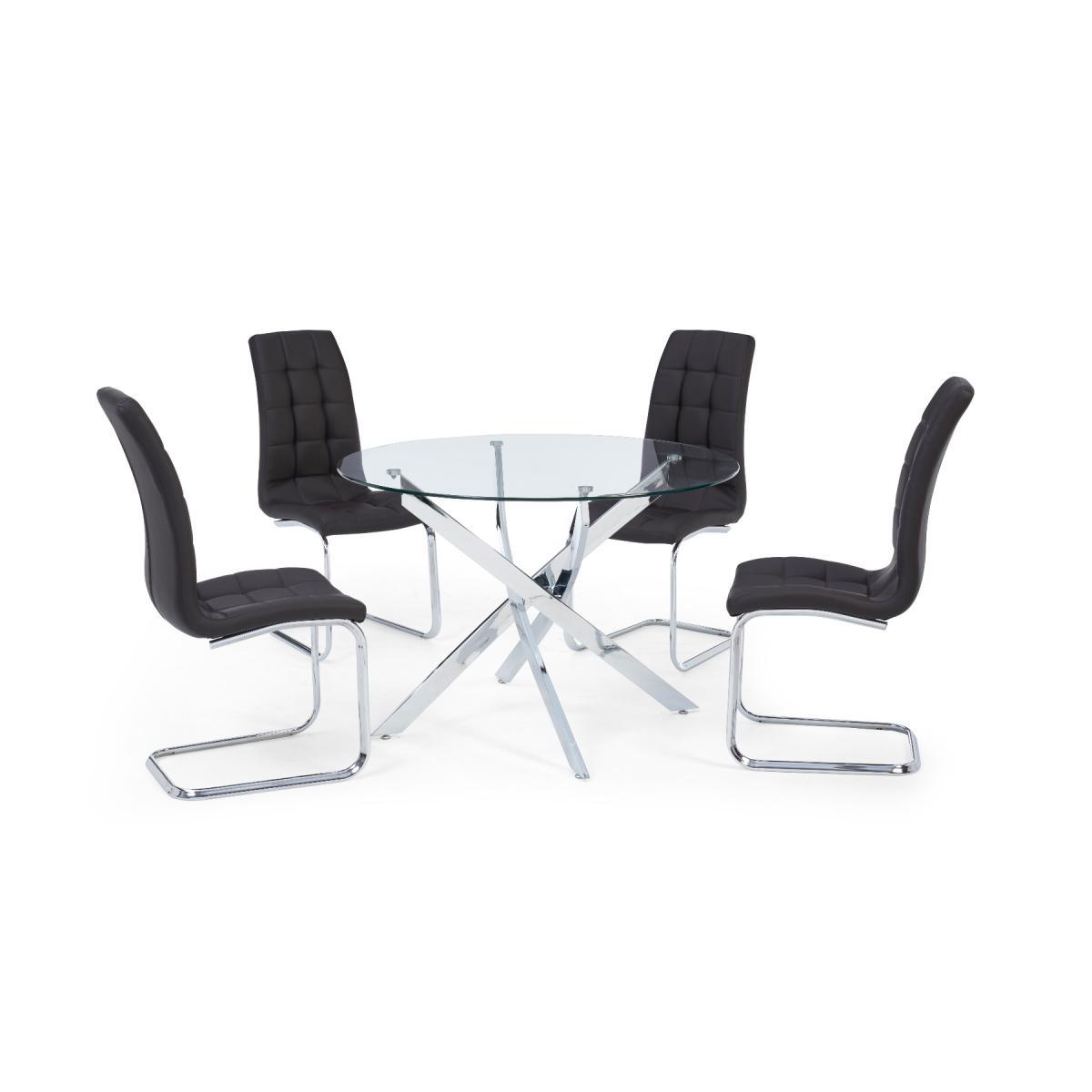 Denver 120cm Glass Dining Table with Lorin Chairs - White, 4 Chairs – image 9