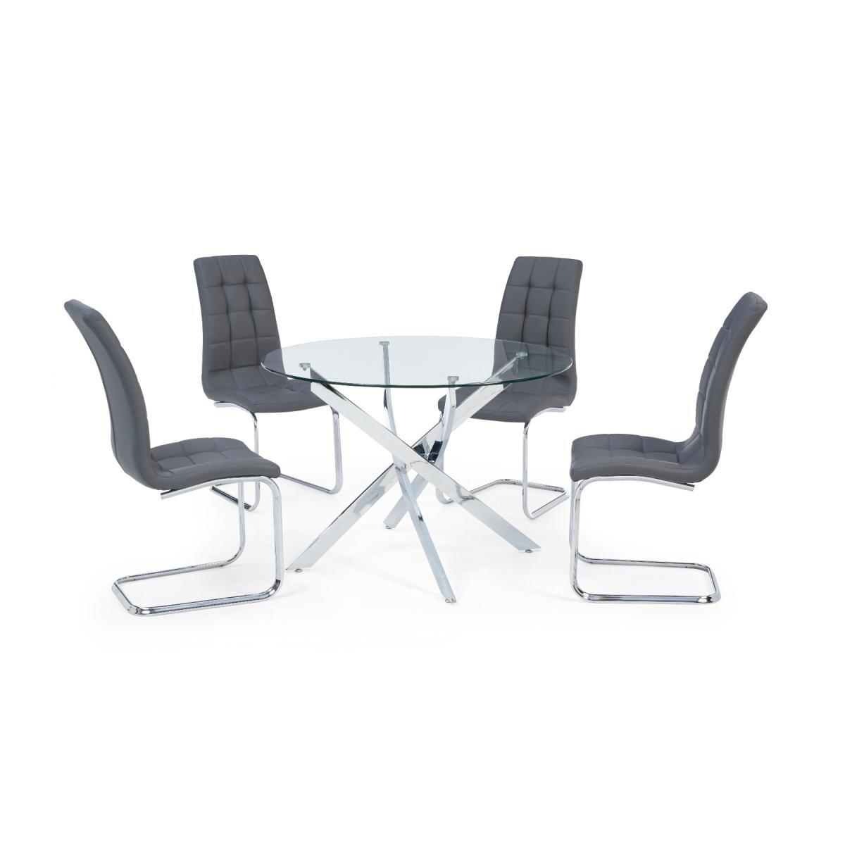 Denver 120cm Glass Dining Table with Lorin Chairs - White, 4 Chairs – image 10