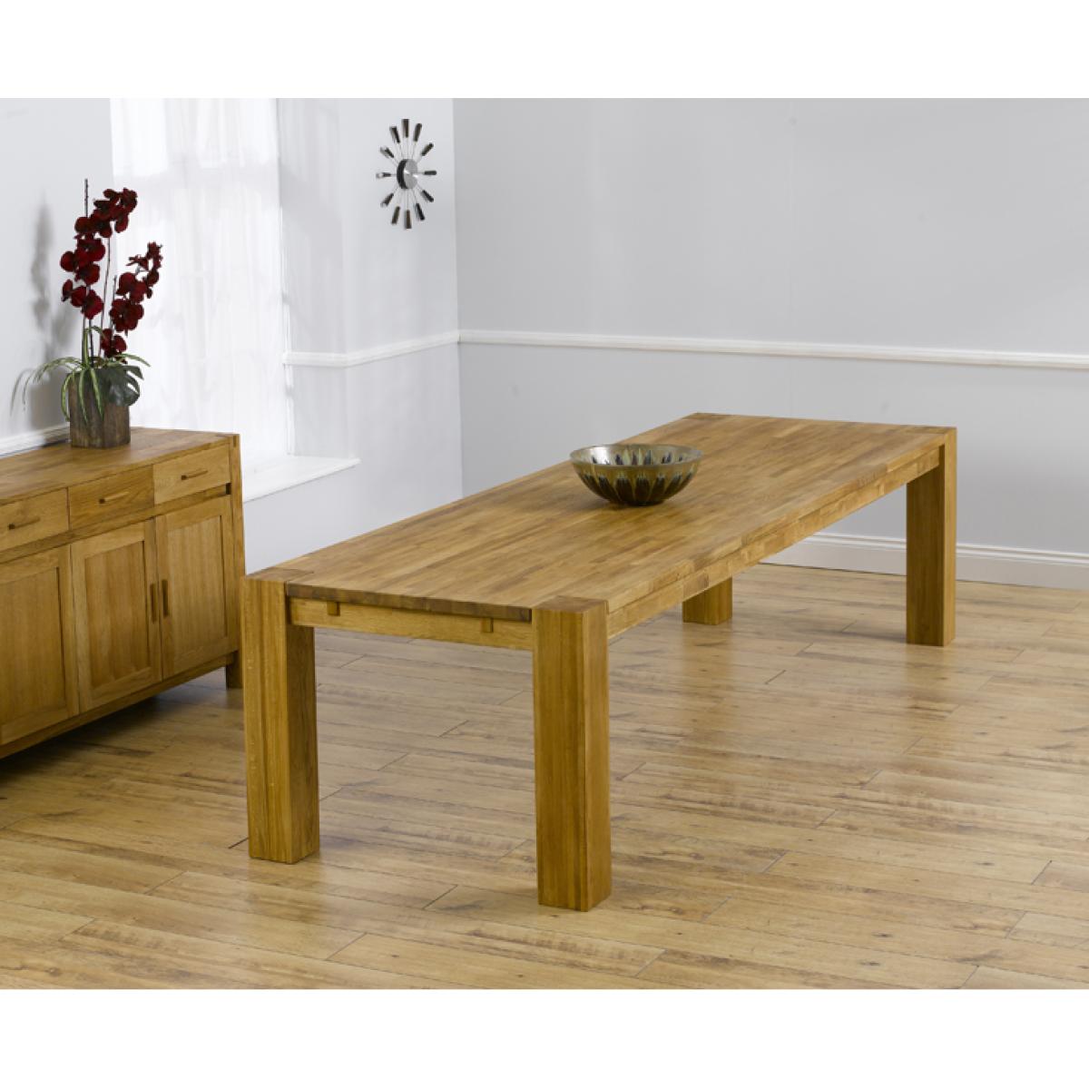 Madrid 300cm Solid Oak Dining Table with Monaco Chairs - Brown, 8 Chairs – image 2