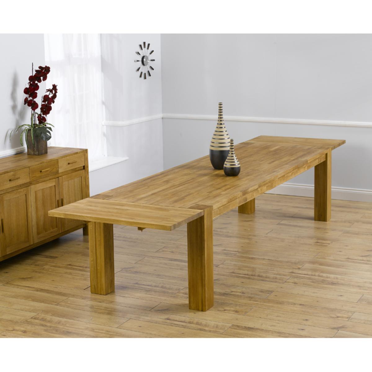 Madrid 300cm Solid Oak Dining Table with Monaco Chairs - Brown, 8 Chairs – image 3