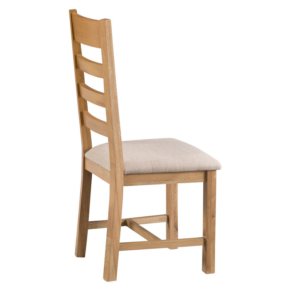 Sydney Upholstered Ladder Back Dining Chairs - Oak, 2 Chairs – image 3