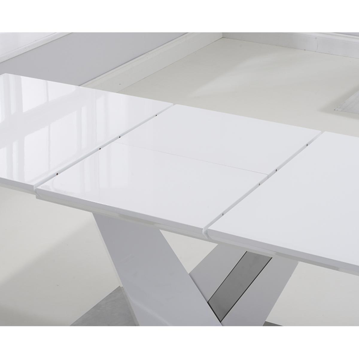 Harmony 160cm White High Gloss Extending Dining Table with 6 Hampstead Chairs – image 12