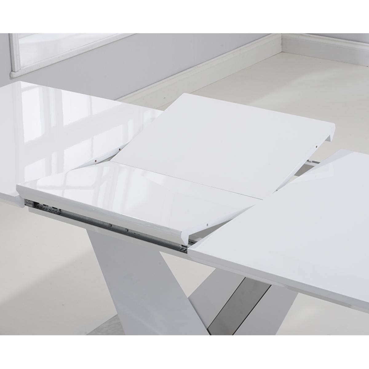 Harmony 160cm White High Gloss Extending Dining Table with 6 Hampstead Chairs – image 13