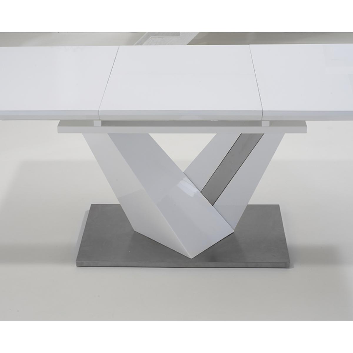 Harmony 160cm White High Gloss Extending Dining Table with 6 Hampstead Chairs – image 14