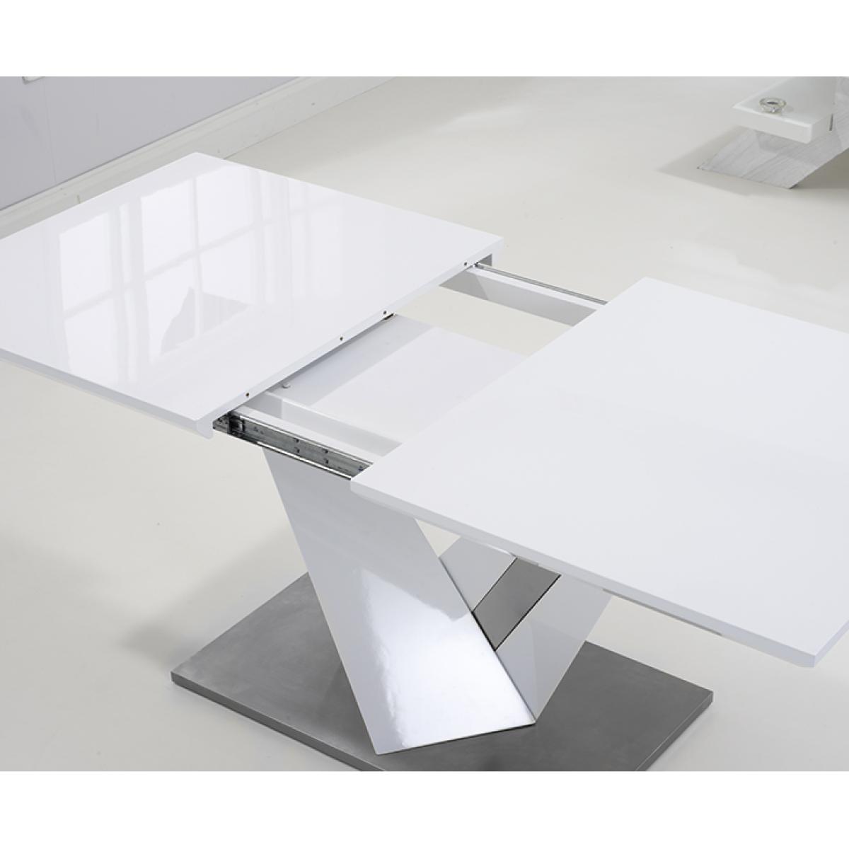Harmony 160cm White High Gloss Extending Dining Table with 6 Hampstead Chairs – image 10