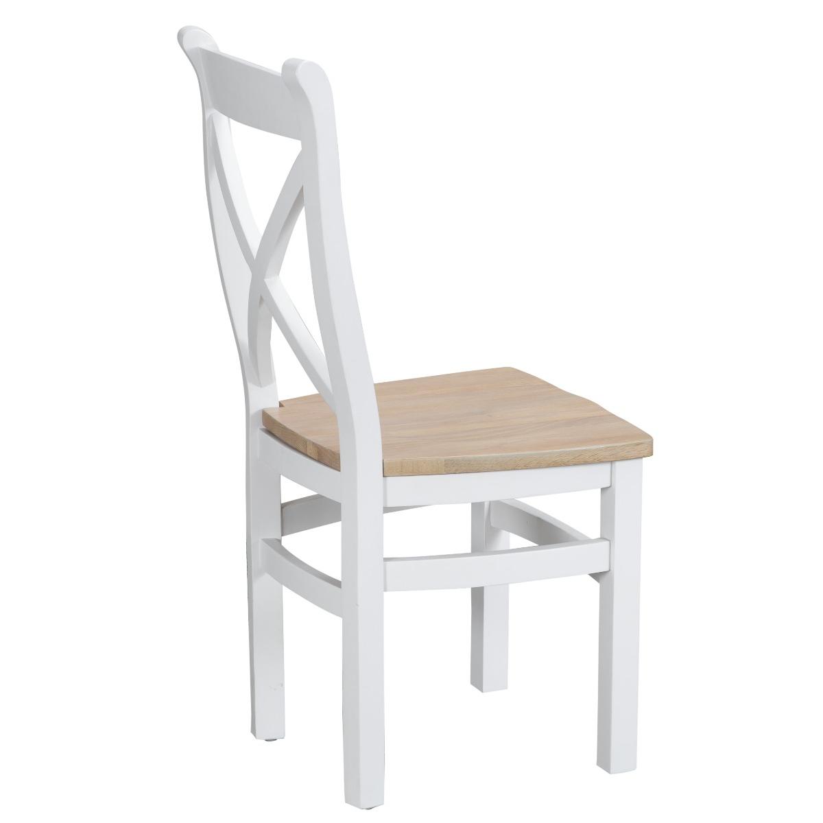 Eden Oak and White 120cm Butterfly Extending Table with Cross Back Dining Chairs - Oak and White, 4 Chairs – image 11