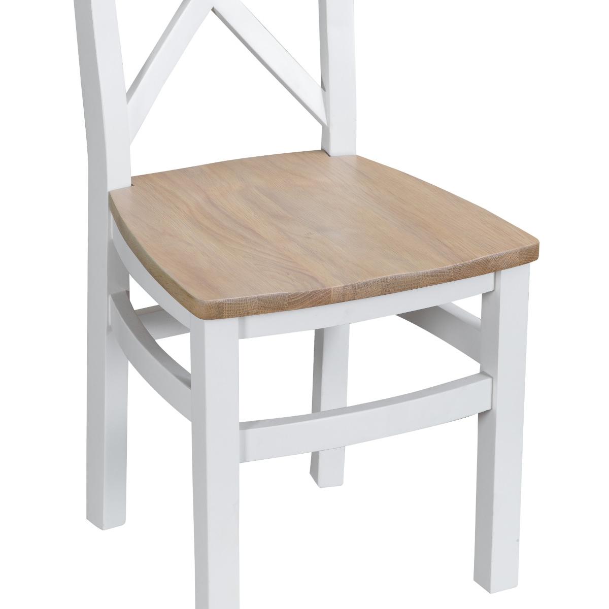 Eden Oak and White 120cm Butterfly Extending Table with Cross Back Dining Chairs - Oak and White, 4 Chairs – image 13