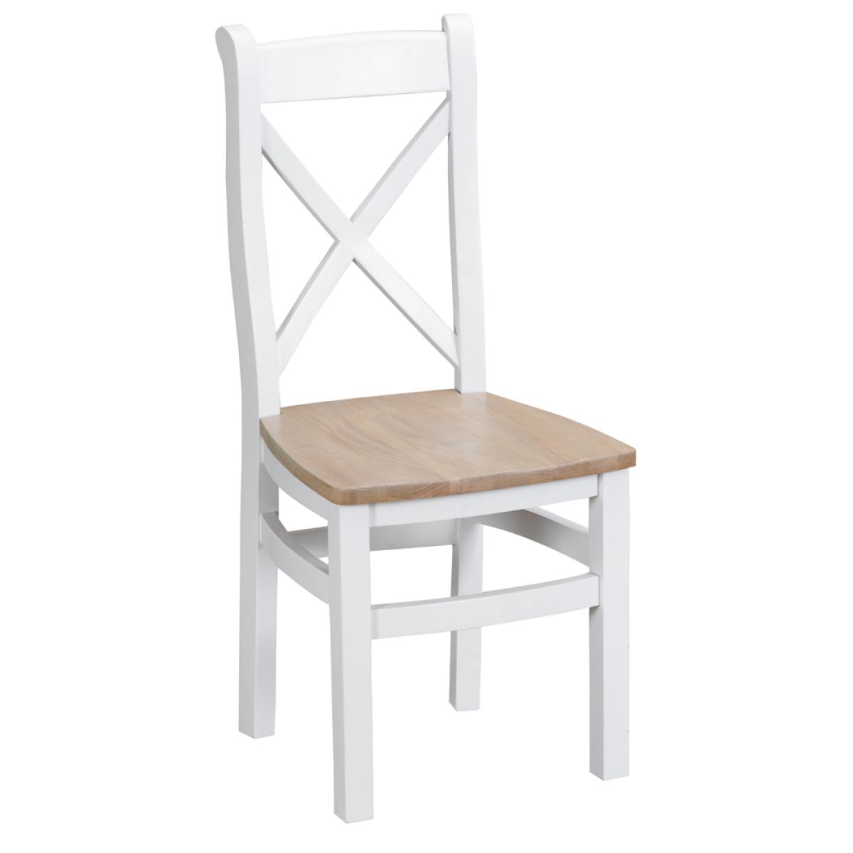 Eden Oak and White 120cm Butterfly Extending Table with Cross Back Dining Chairs - Oak and White, 4 Chairs – image 7