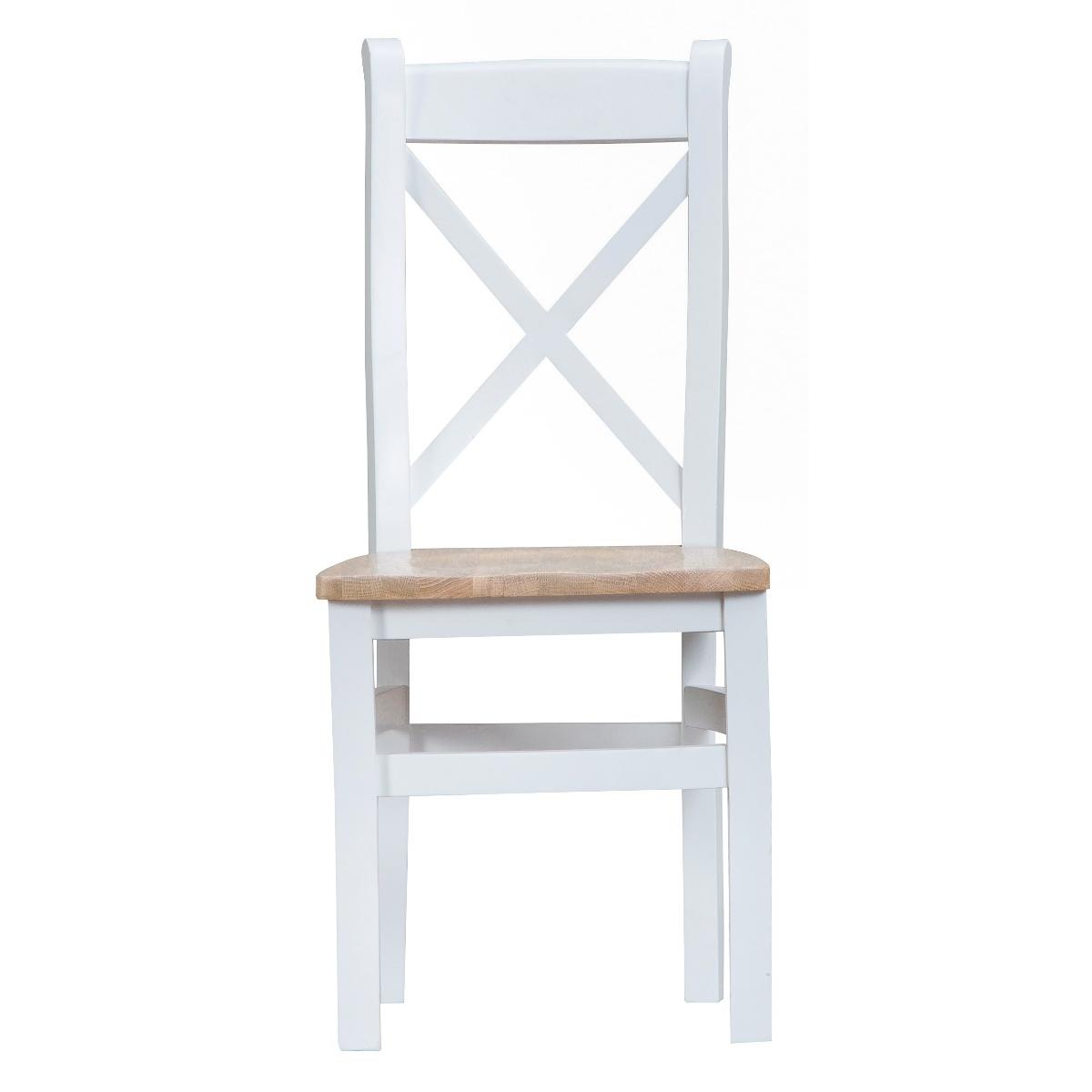 Eden Oak and White 120cm Butterfly Extending Table with Cross Back Dining Chairs - Oak and White, 4 Chairs – image 8