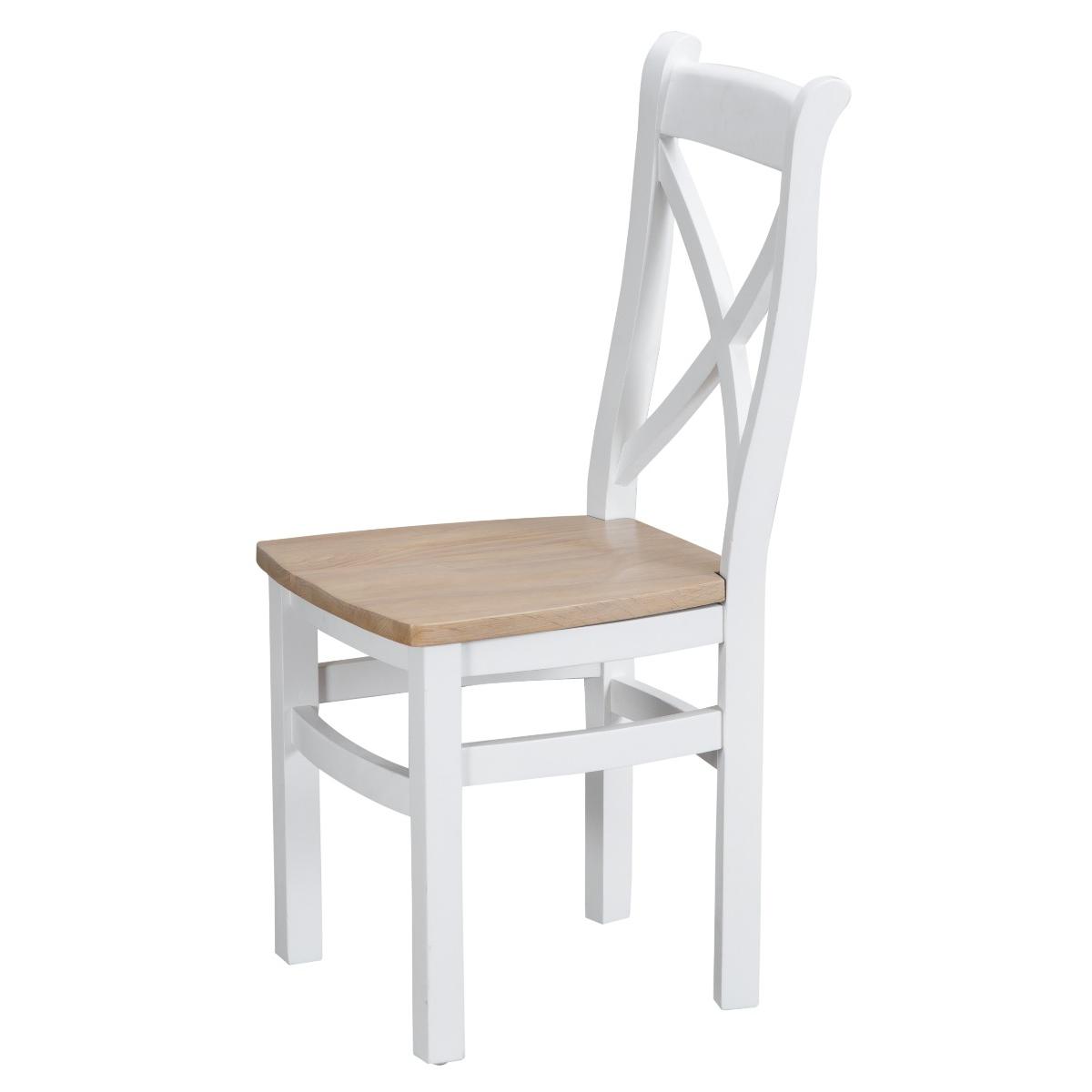 Eden Oak and White 120cm Butterfly Extending Table with Cross Back Dining Chairs - Oak and White, 4 Chairs – image 9