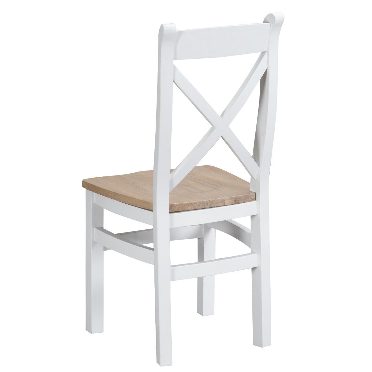 Eden Oak and White 120cm Butterfly Extending Table with Cross Back Dining Chairs - Oak and White, 4 Chairs – image 10