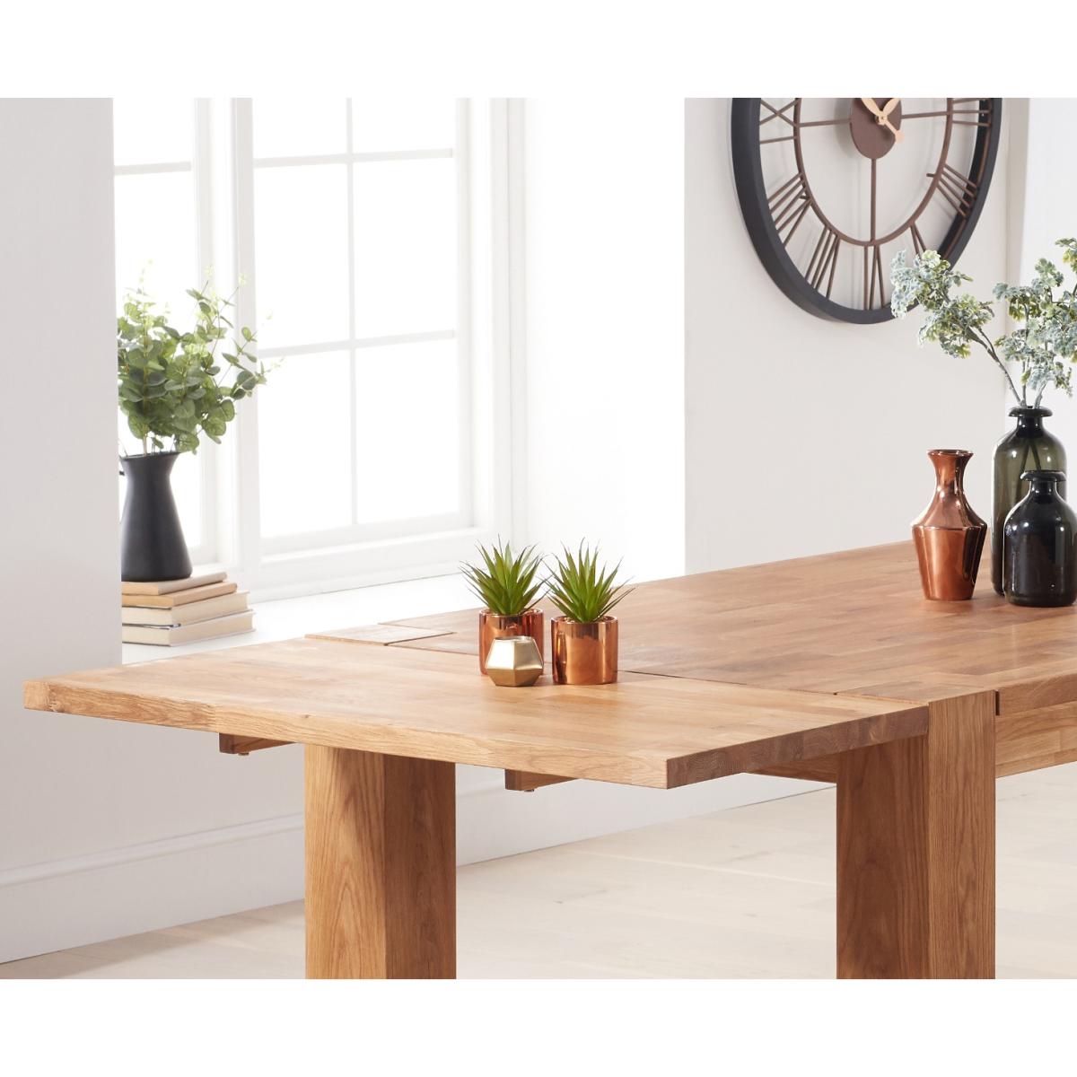 Madrid 240cm Extending Oak Table With Tivoli Faux Leather Chairs - Grey, 8 Chairs – image 7