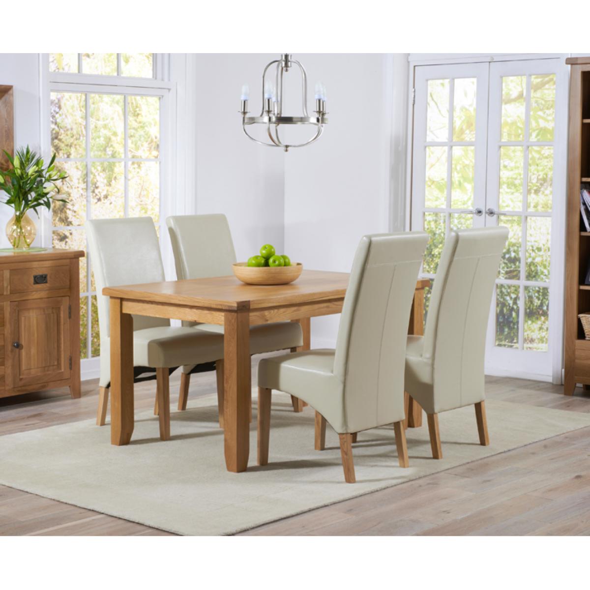 Yateley 140cm Oak Dining Table with Cannes Chairs - Black, 4 Chairs – image 2