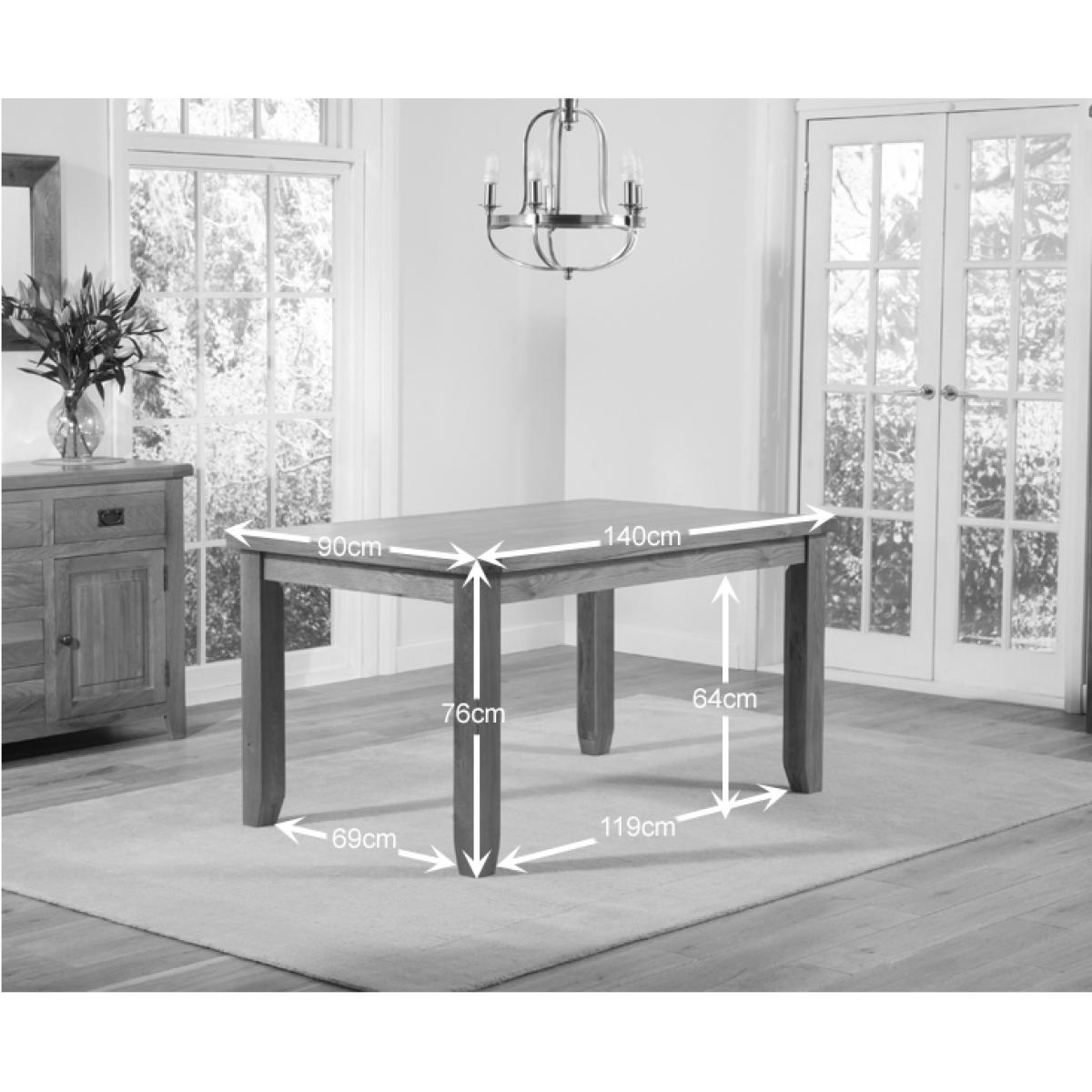 Yateley 140cm Oak Dining Table with Cannes Chairs - Black, 4 Chairs – image 4