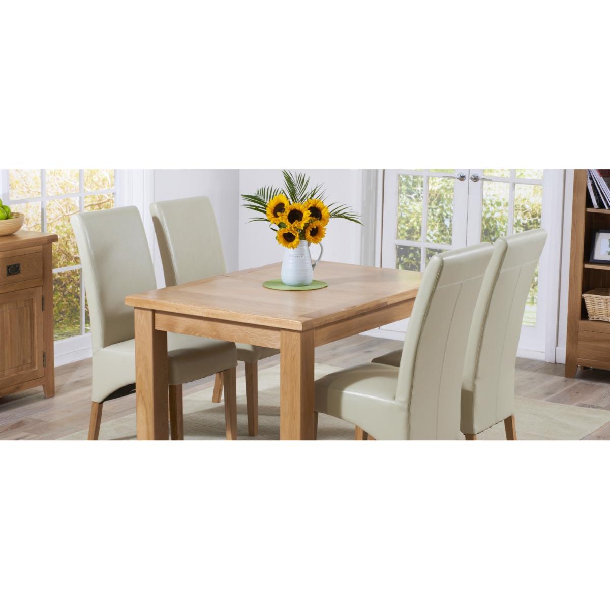 Yateley 140cm Oak Dining Table with Cannes Chairs - Black, 4 Chairs – image 9