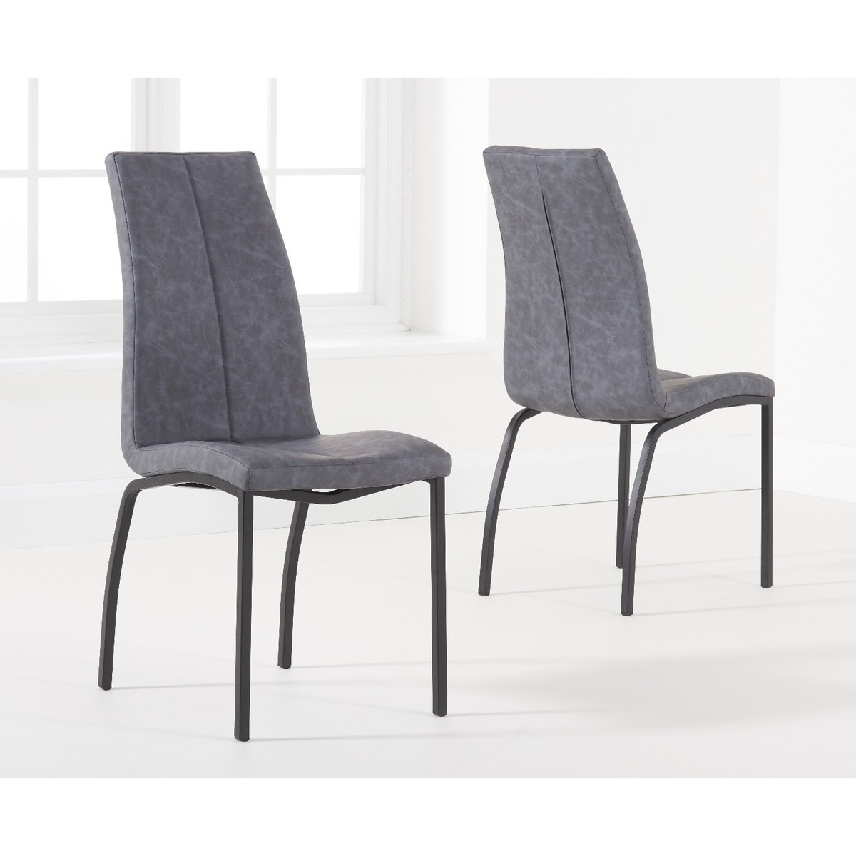 Noir Grey Fabric Antique Dining Chairs – image 3