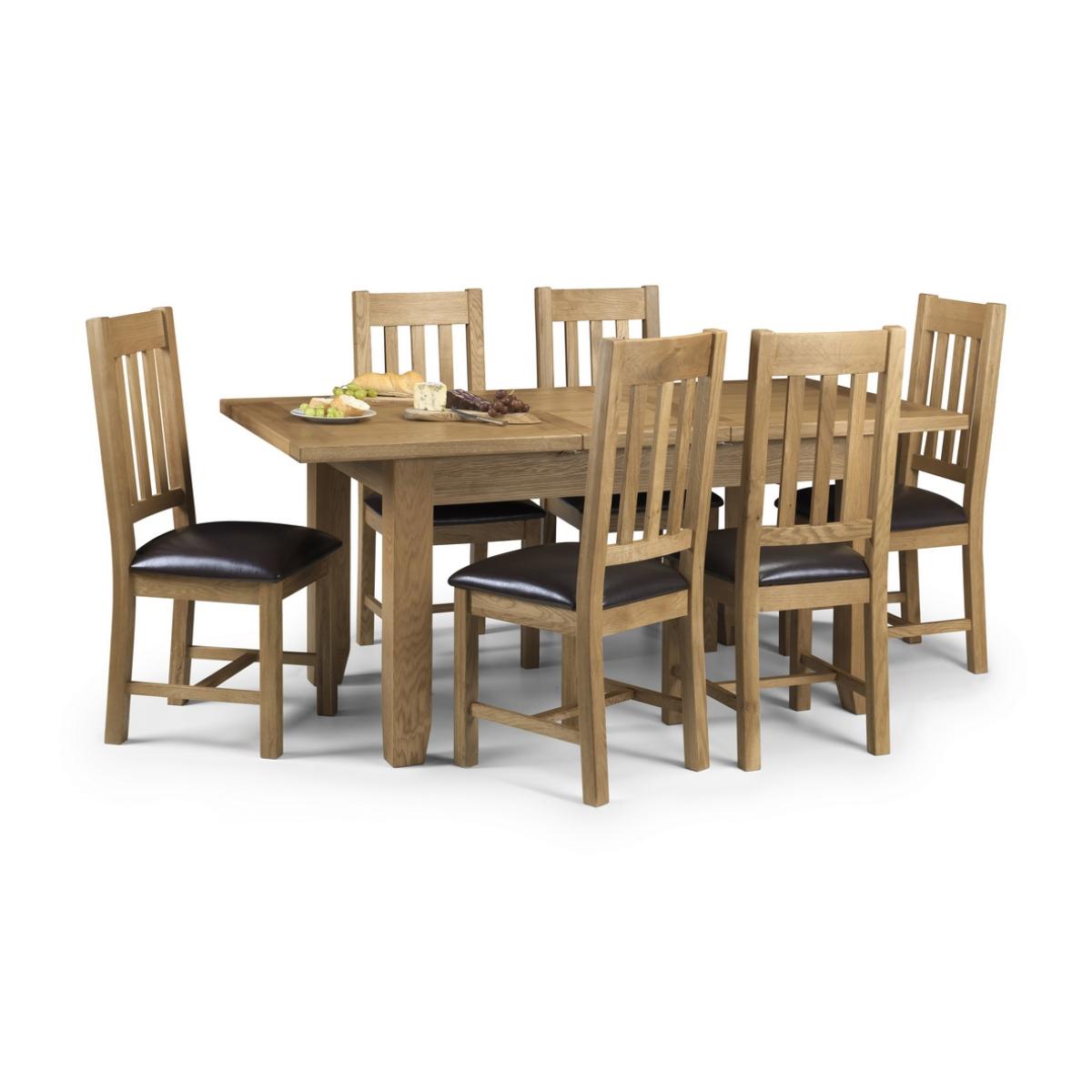 Medford 140cm Oak Extending Dining Table and Chairs - Brown, 4 Chairs – image 2