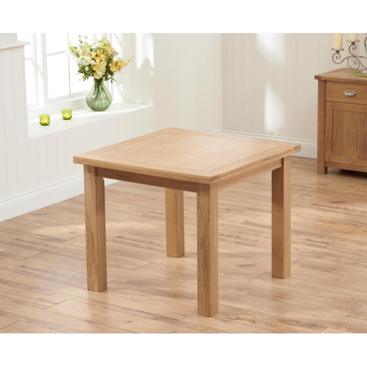 Somerset 90cm Flip Top Oak Dining Table with Vermont Chairs - Timber, 2 Chairs – image 2