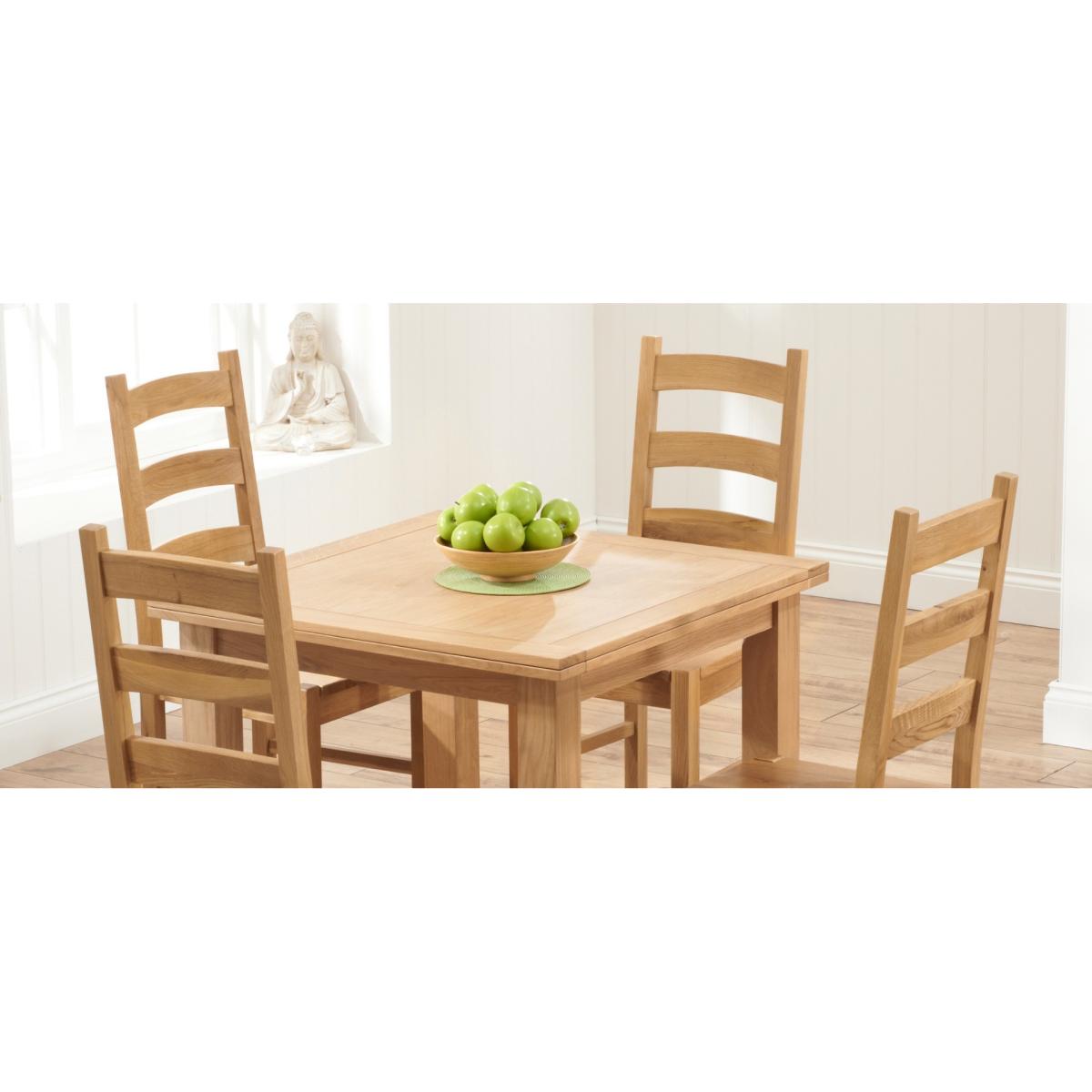 Somerset 90cm Flip Top Oak Dining Table with Vermont Chairs - Timber, 2 Chairs – image 13