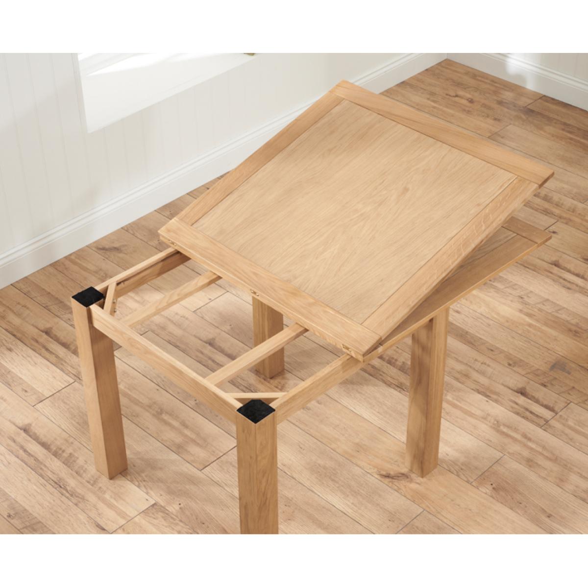 Somerset 90cm Flip Top Oak Dining Table with Vermont Chairs - Timber, 2 Chairs – image 6