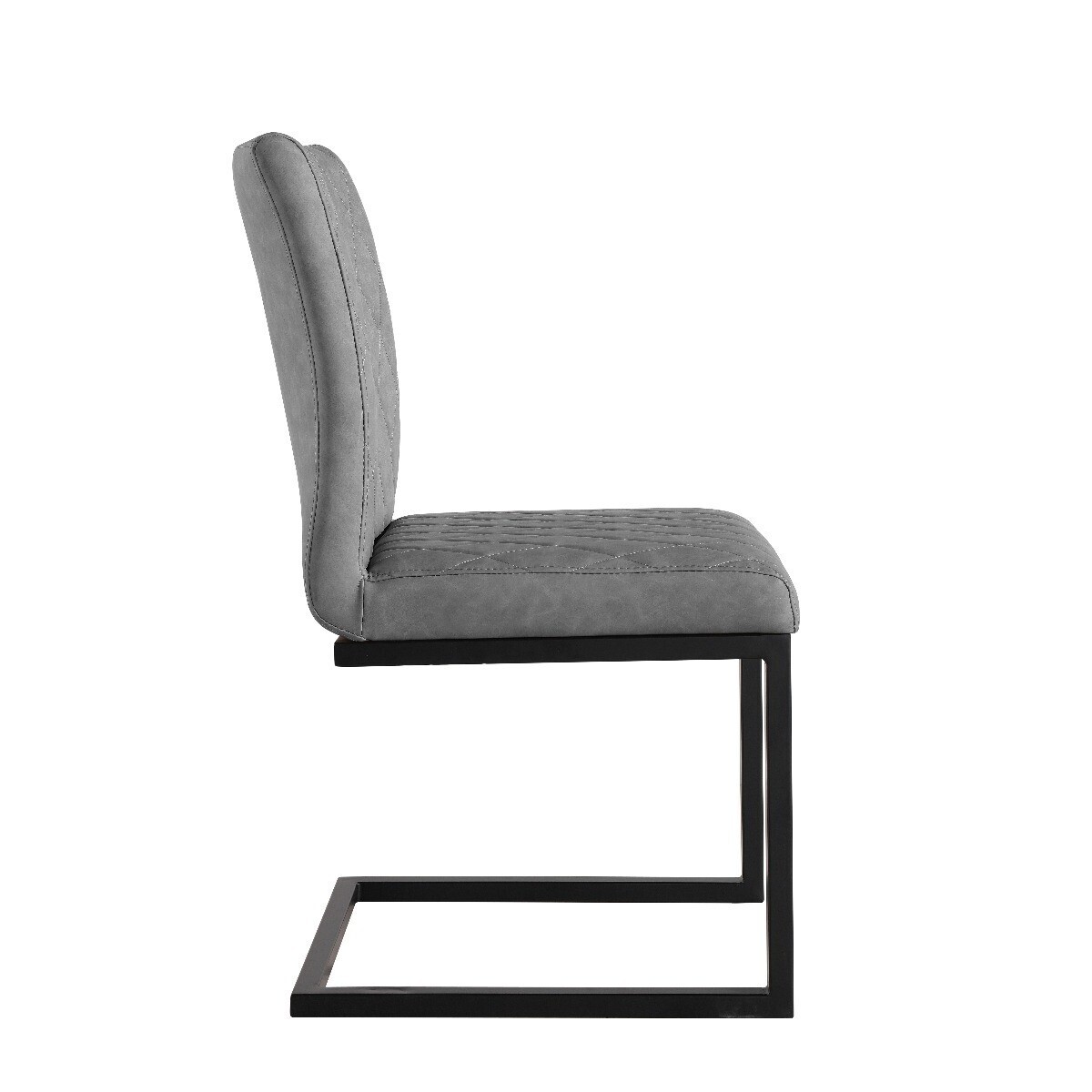 Rey Grey Diamond Stitch Dining Chairs - Grey, 2 Chairs – image 3