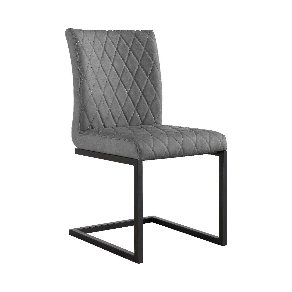 Rey Grey Diamond Stitch Dining Chairs - Grey, 2 Chairs – image 1