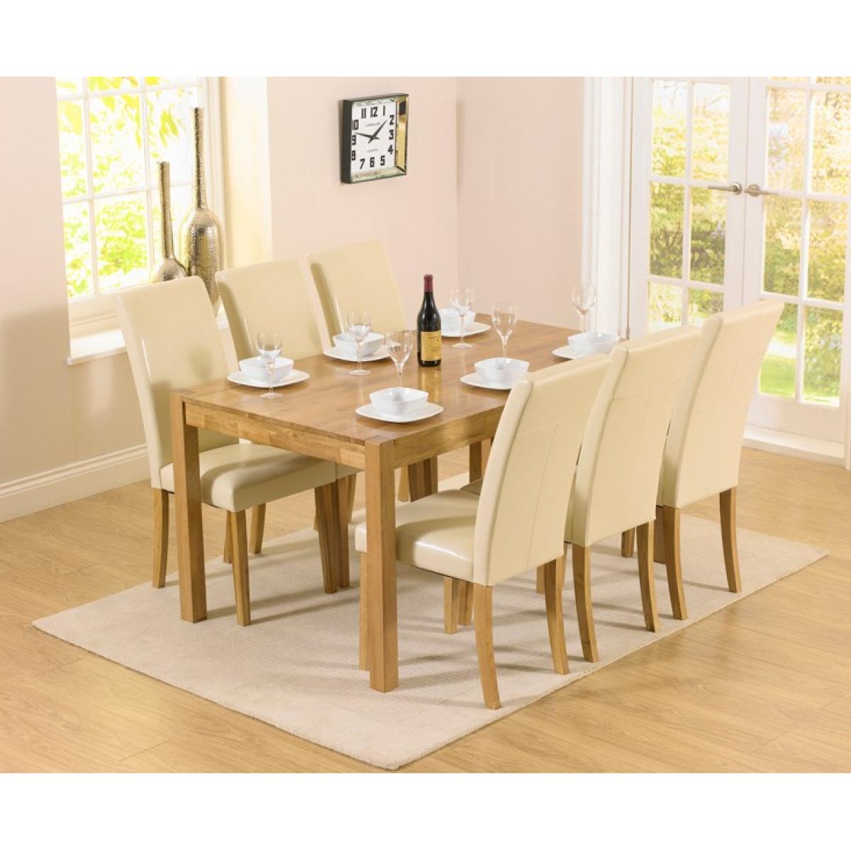 Oxford 150cm Solid Oak Dining Table with Grey Albany Chairs – image 5