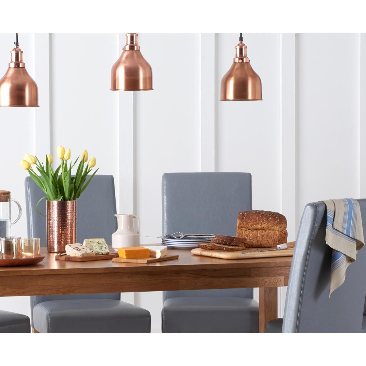 Oxford 150cm Solid Oak Dining Table with Grey Albany Chairs – image 7