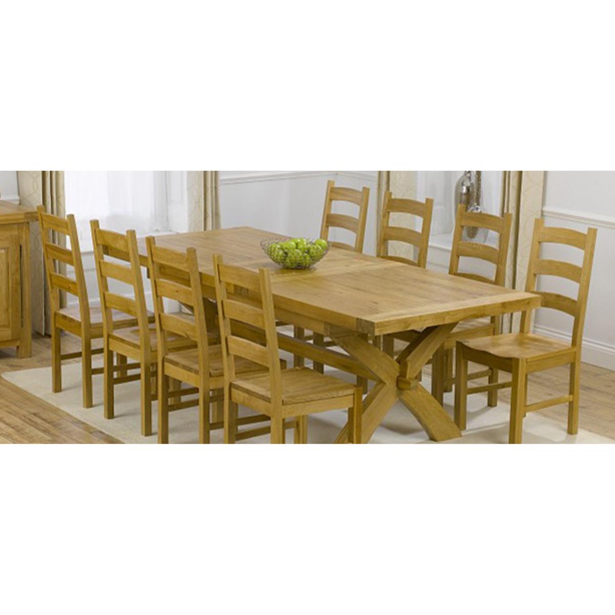 Cheshire 200cm Solid Oak Extending Dining Table with Vermont Chairs - Grey, 6 Chairs – image 10