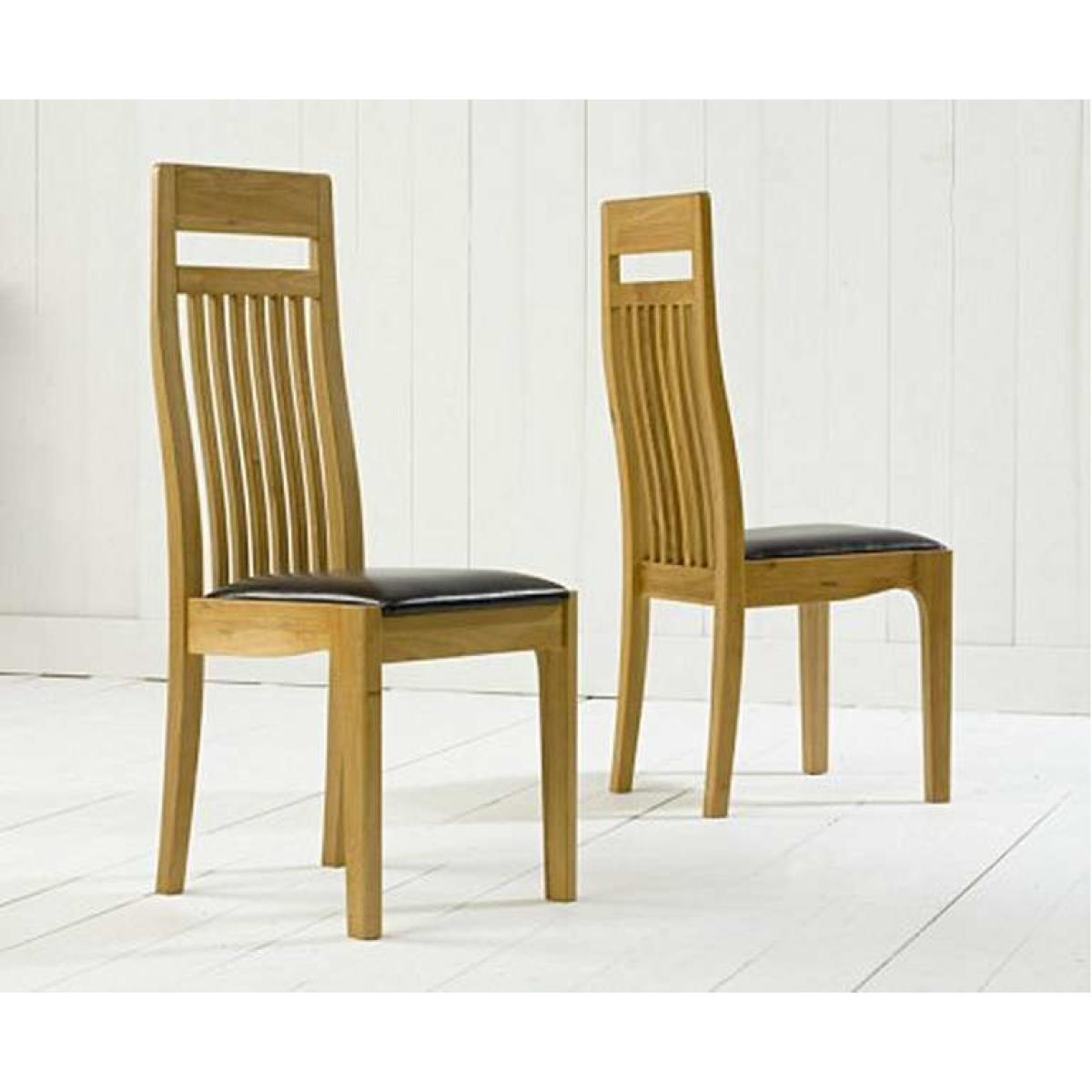 Ex-display Set of 2 Monaco Solid Oak and Brown Dining Chairs – image 2
