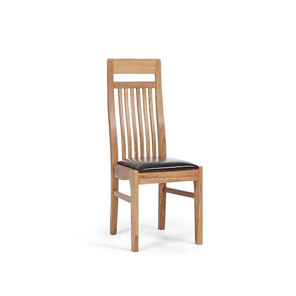 Ex-display Set of 2 Monaco Solid Oak and Brown Dining Chairs – image 3