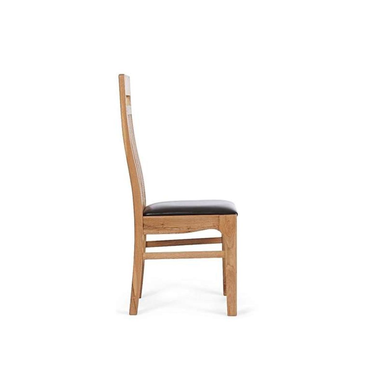 Ex-display Set of 2 Monaco Solid Oak and Brown Dining Chairs – image 4