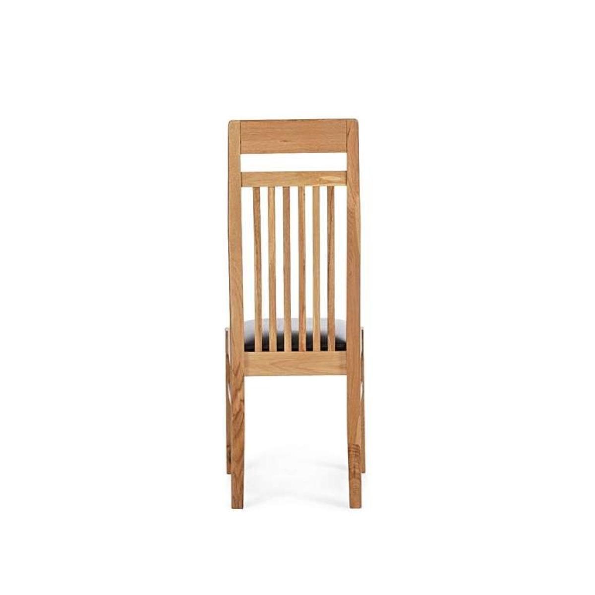 Ex-display Set of 2 Monaco Solid Oak and Brown Dining Chairs – image 6