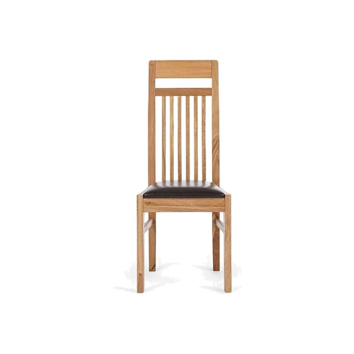 Ex-display Set of 2 Monaco Solid Oak and Brown Dining Chairs – image 1