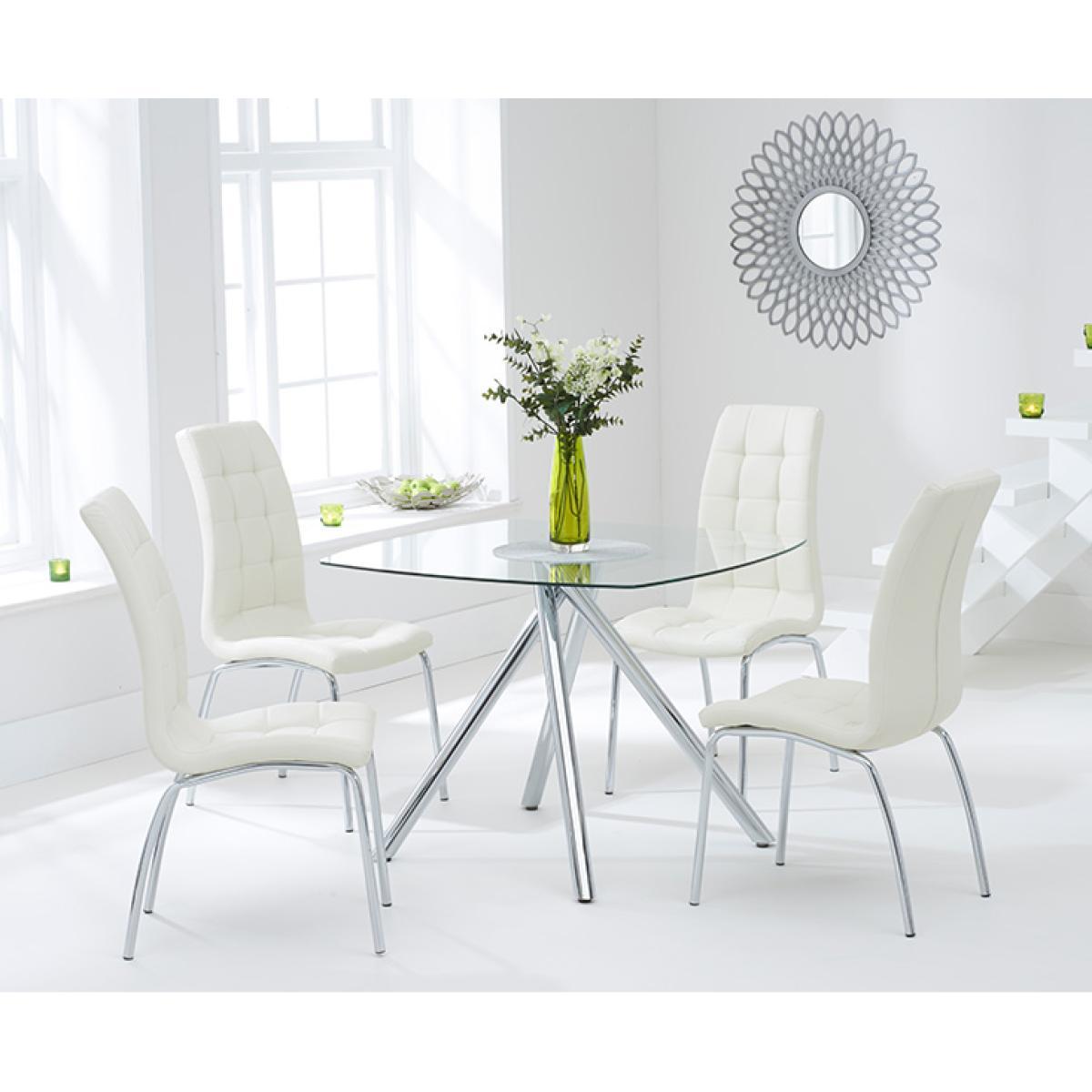 Elva 100cm Glass Dining Table with Calgary Chairs – image 2