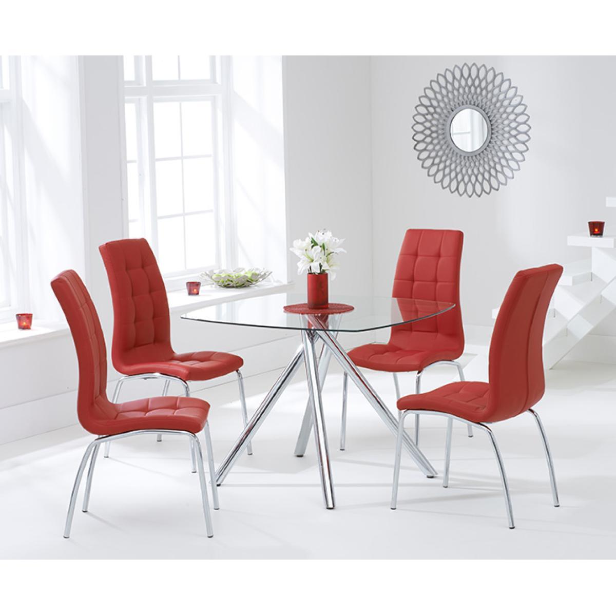Elva 100cm Glass Dining Table with Calgary Chairs – image 3