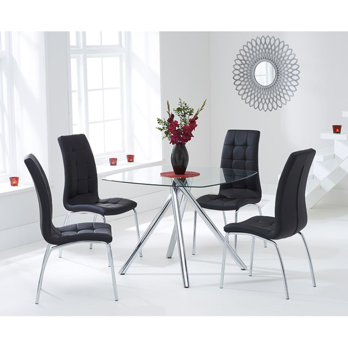 Elva 100cm Glass Dining Table with Calgary Chairs – image 4