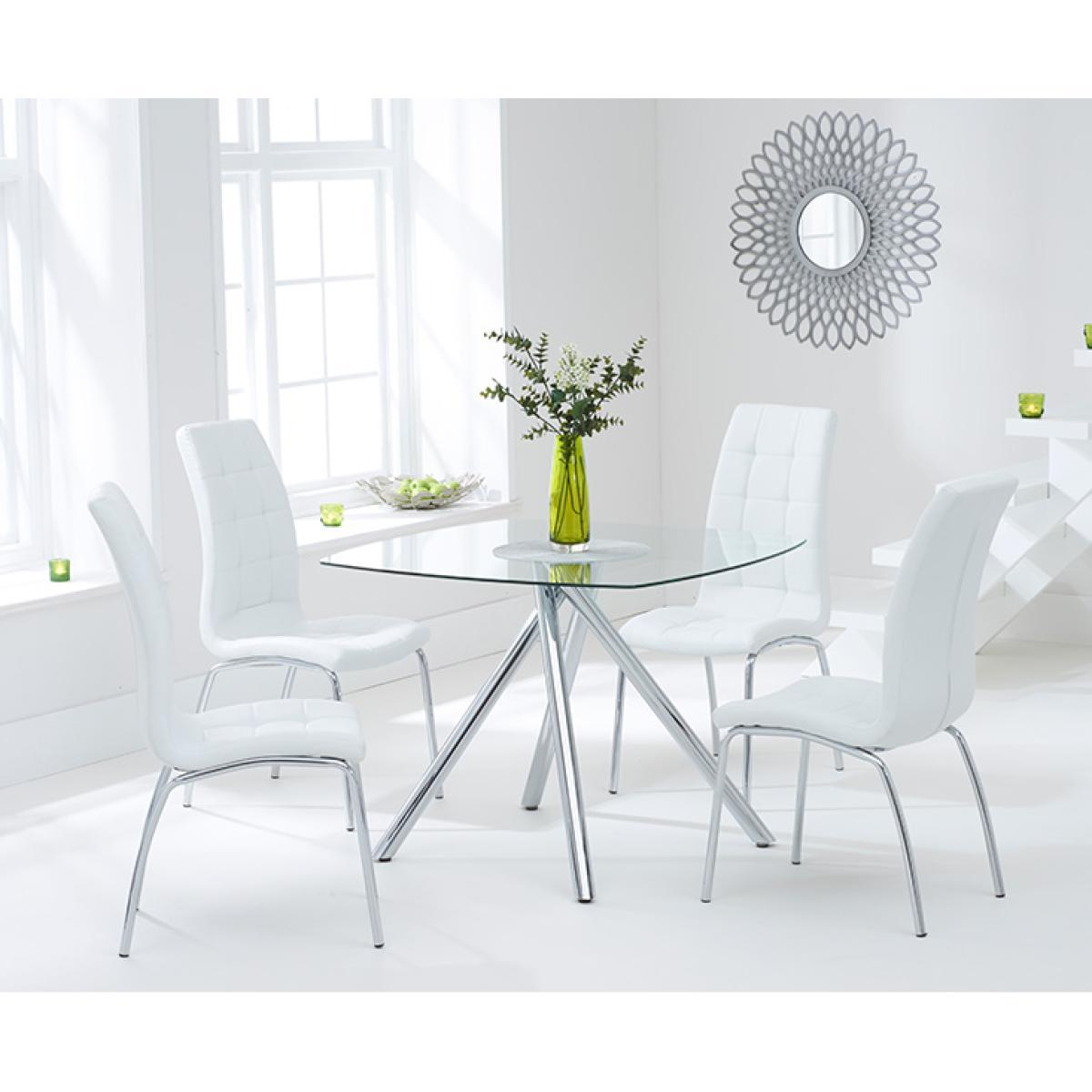 Elva 100cm Glass Dining Table with Calgary Chairs – image 5