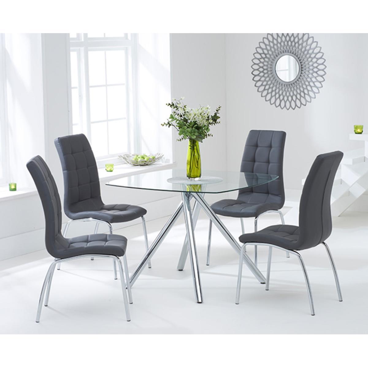 Elva 100cm Glass Dining Table with Calgary Chairs – image 1