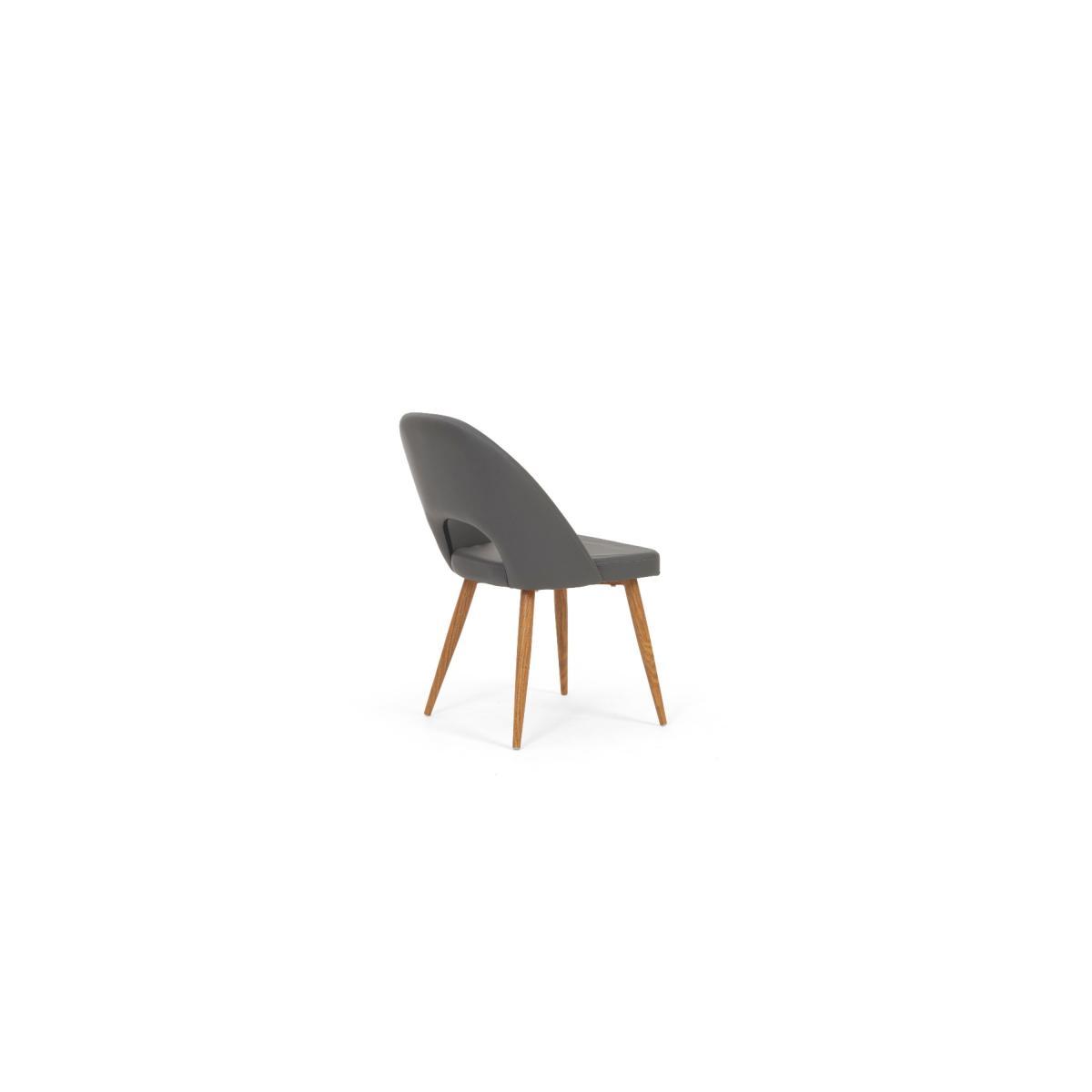 Oxford 90cm Solid Oak Drop Leaf Extending Dining Table with Halifax Faux Leather Chairs - Grey, 2 Chairs – image 13
