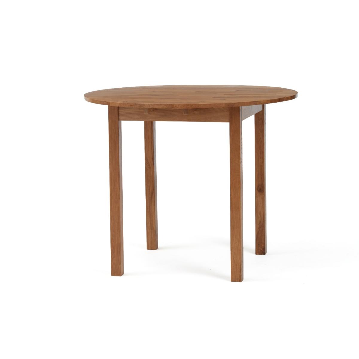 Oxford 90cm Solid Oak Drop Leaf Extending Dining Table with Halifax Faux Leather Chairs - Grey, 2 Chairs – image 8
