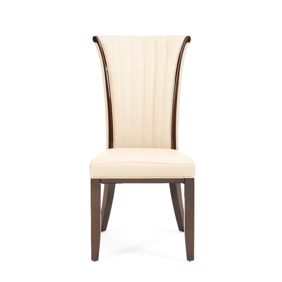 Lorient Cream Leather Dining Chairs – image 2